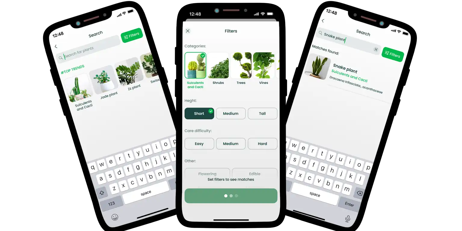 A screen from the Plant Finder app.